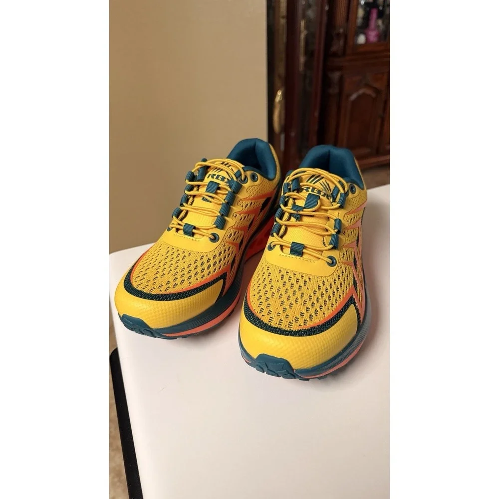 RBX Active Men's Running Shoes US 7 Yellow Orange Teal Athletic Sneakers Mesh